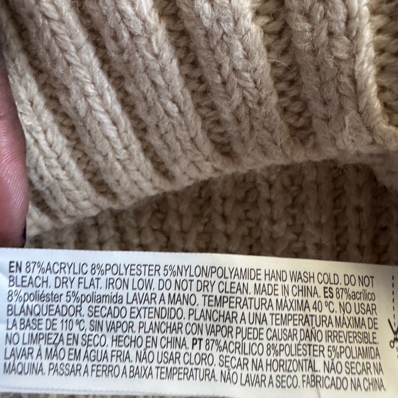 Forever 21 Beige Fringe Turtleneck Sweater Y2K Whimsigoth Festival - Picture 7 of 10